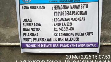 proyek pemagaran makam di desa panongan disorot, pelaksana diduga abaikan k3 dan pengawasan
