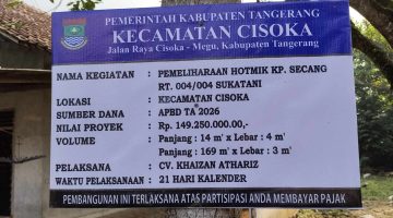 Hotmix Sukatani Cisoka Rp149 Juta Diduga Tak Sesuai RAB, Kualitas Pekerjaan Dipertanyakan