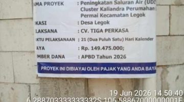 Proyek Saluran Air Rp149 Juta di Legok Permai Disorot, Diduga Abaikan Spesifikasi Teknis