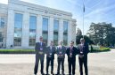 Dewa Sukma (Kiri) bersama Tim Delegasi Banten saat menghadiri sidang ILO di Jenewa Swiss.