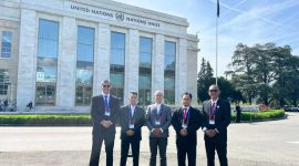 Dewa Sukma (Kiri) bersama Tim Delegasi Banten saat menghadiri sidang ILO di Jenewa Swiss.